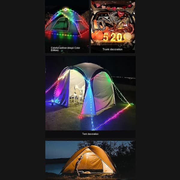 LED Bærbare Campinglamper Campinglys Lyskæde til Parasol Telt Altan Fest Pavillon Have Gul