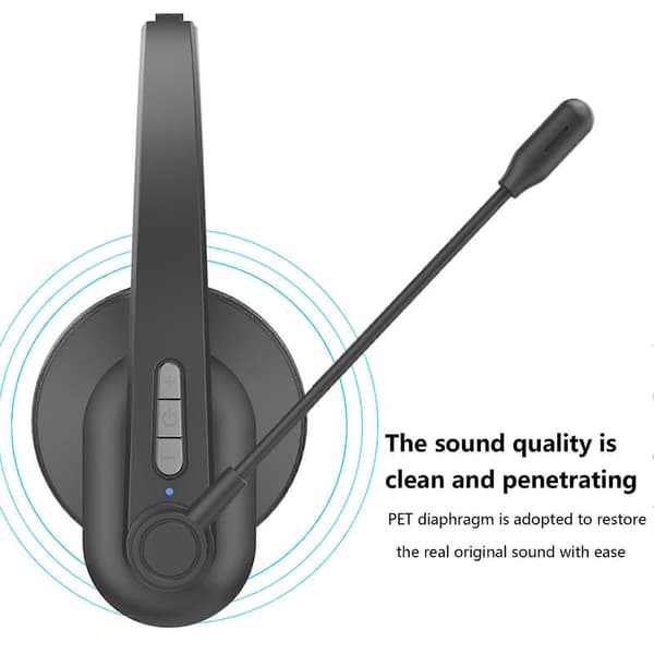 Trådløst headset Bluetooth-kompatibelt 5.0 Støjreduktion Lastbilchauffør Ørekopper med mikrofon til erhverv