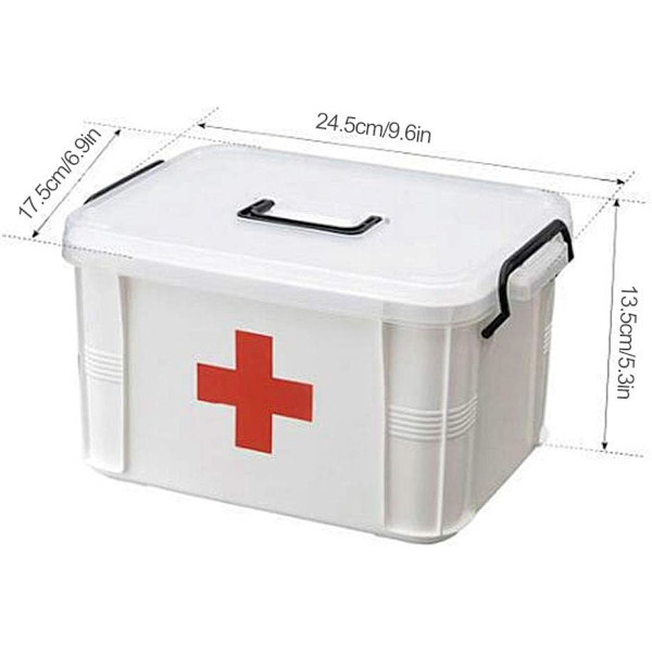 Medicine Storage Box, Portable Lockable Plastic Medicine Box, Medicine Container, Multi-layer First Aid Box,