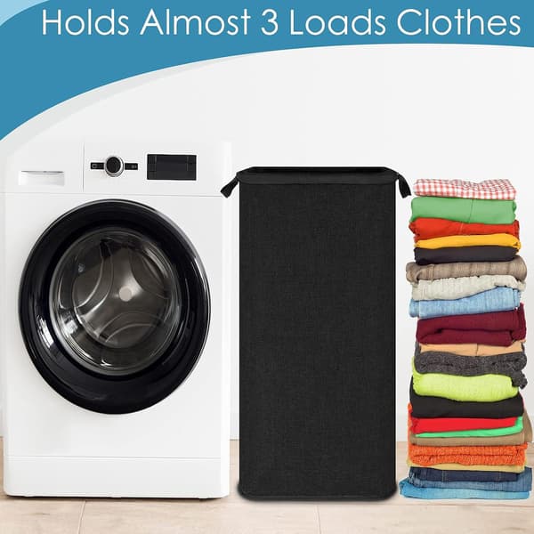 Extra Large Laundry Hamper, 100L Laundry Basket with Sturdy Handle, Laundry Hamper for Bedroom, Large Laundry Basket, Sturdy Black Toy Storage.