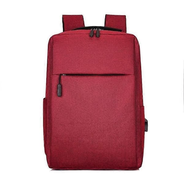 Studerende Skoletaske USB Opladning Rygsæk Rejsetaske Red