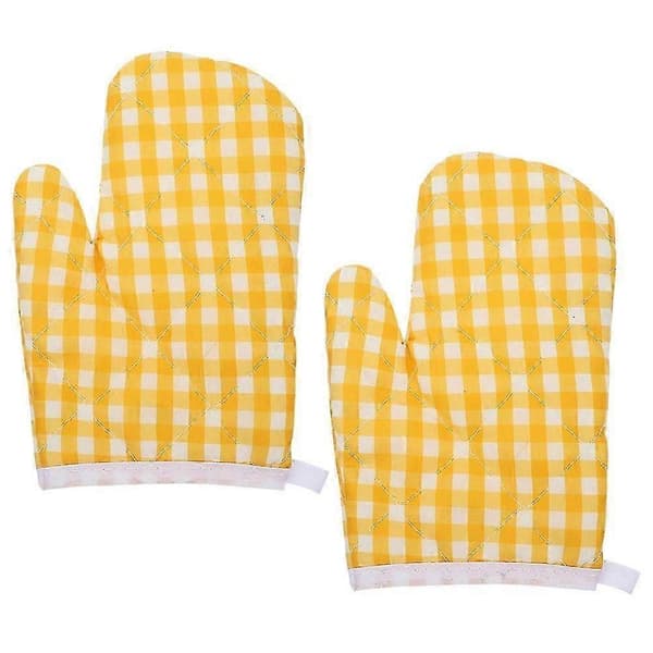 Kjøkkenvotter Varmeisolerte Gule Polyester til Baking 2 stk
