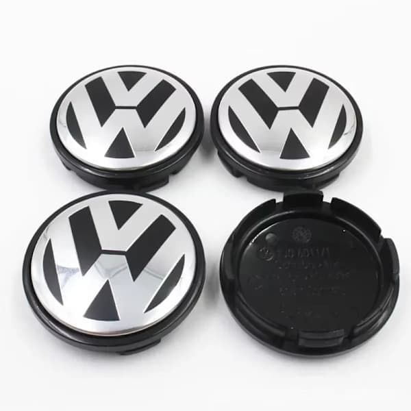 4-pack Volkswagen Navkapslar - Hjulnavemblem 56mm Silver Silver