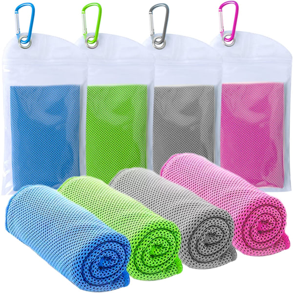 4 stk. Køle håndklæde til sport & fitness, Is håndklæde, Blødt åndbart køligt håndklæde, Mikrofiber håndklæde til yoga, Sport(30*100cm)