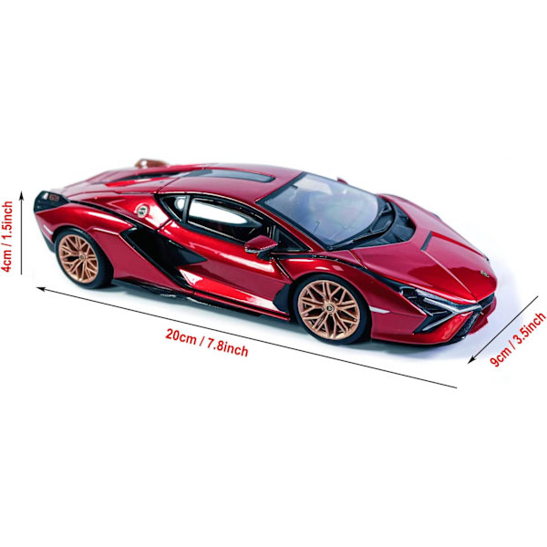 Bburago 1/24 Legering Gjutning Bil för Lamborghini Sian FKP 37 1:24 Statisk Sportbil Samling Present