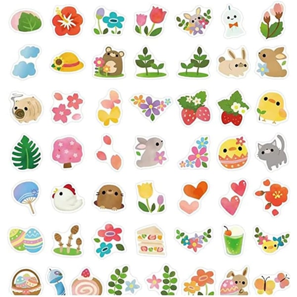 100st söta djur påskserien Doodle Stickers Vattentät Kawaii Cool barnklistermärke för bärbar dator, mobiltelefon, skateboard, bagage, vattenflaska