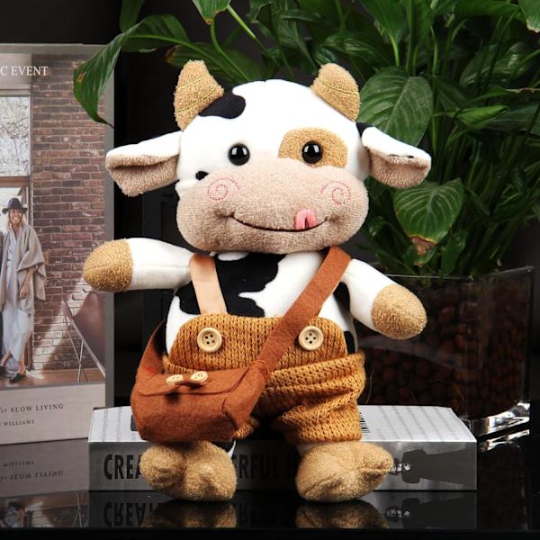 Bedårende plysset ko bamse floppy malkekvæg 12'' blødt plysdyr sød fødselsdag småbørn lysebrun sovende plys krop pude