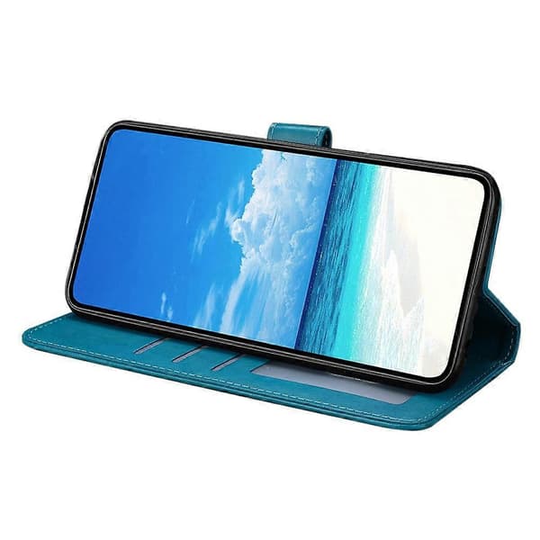 Compatible Case for Samsung Galaxy S25 FE Butterfly Printed Wallet Stand PU Leather Flip Phone Case with Strap Blue