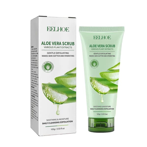 2 stk Aloe Vera Skrubb, Skånsom Dyprensende Eksfoliator for Myk Glatt Hud
