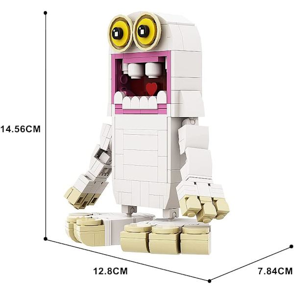 My Singings sjældne Mammott byggeklodssæt, Big Foot White Monsters Mammott Plushies Model, Horror Game Animal Plush Figure Doll