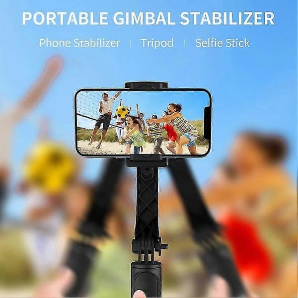 Gimbal Stabilizer Selfie Stick Vikbart Trådlöst Stativ med Bluetooth-fjärrkontroll Monopod för IOS Android bombl4