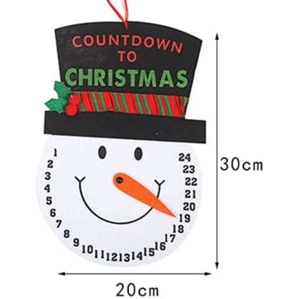 Nedtælling til jul - Festlig genanvendelig traditionel adventskalender til børn - 24 dages nedtælling til jul (snemandsnæse)