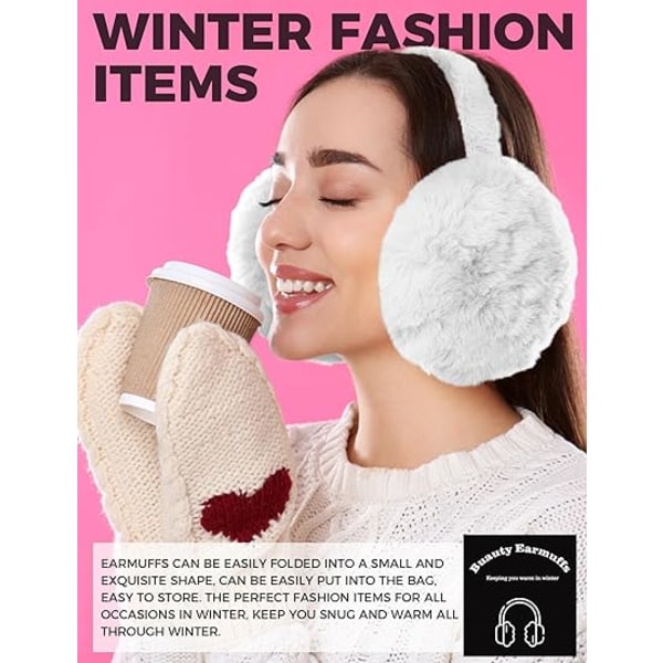 Öronmuffar Vinter Kvinnor Män Mjuka Öronmuffar Söta Öronmuffar Kallt Väder Fluffy Öronvärmare Huvudband Vinter