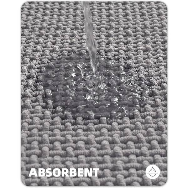 16\"x24\" Chenille Badrumsmattor - Färg G Tunna Badrumsmattor Passar Under Dörr - Absorberande, Platt, Halkfri, Mjuk, Maskintvättbar
