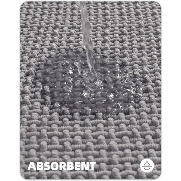 20\"x32\" Chenille Baderomtepper - Farge G Tynt Baderomtepper Passer Under Døren - Absorberende, Flat, Sklisikker, Myk, Maskinvaskbar