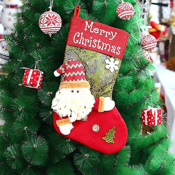 Julstrumpa, Stor Hängande Julstrumpa, Hängande Julstrumpa Påse För Träd, Spis