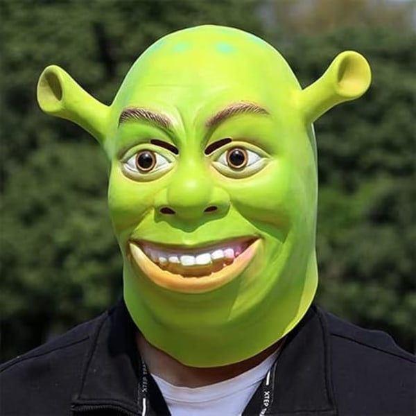 Grøn Shrek Maske Fuld Hoved Dæmon Maske Halloween Cosplay