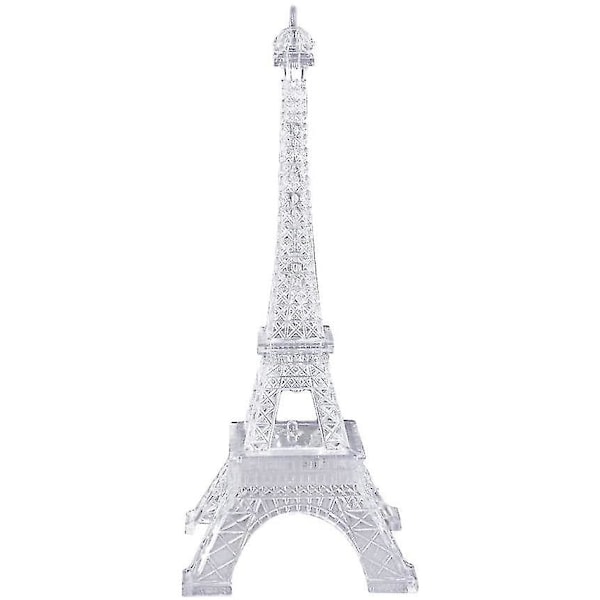 Eiffeltårn Natlampe Indbygget Farveskift Skrivebord Soveværelse Dekoration LED Lampe Farverig Paris Mode Stil Akryl 19 cm Kagepynt