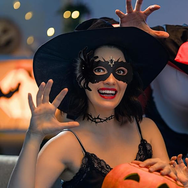 Halloween Musta Naamio Naisille Hämähäkki Puoli Kasvo Naamio Puku Naamio Fancy Dress Silmänaamio Huntu Jouluun Halloween Cosplay Juhliin Tytöt Naiset
