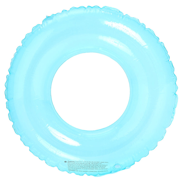 Oppblåsbar badering for barn, badering poolbøye, retrostripet PVC oppblåsbar bøye poolbøye Transparent blue Suitable for teenagers