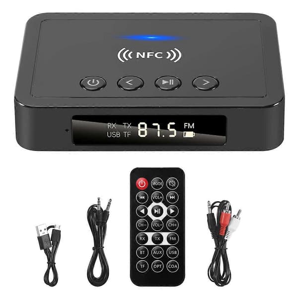Bluetooth 5.0 Receiver Transmitter FM Stereo AUX 3.5mm Jack RCA Wireless NFC Bluetooth Audio Adapter