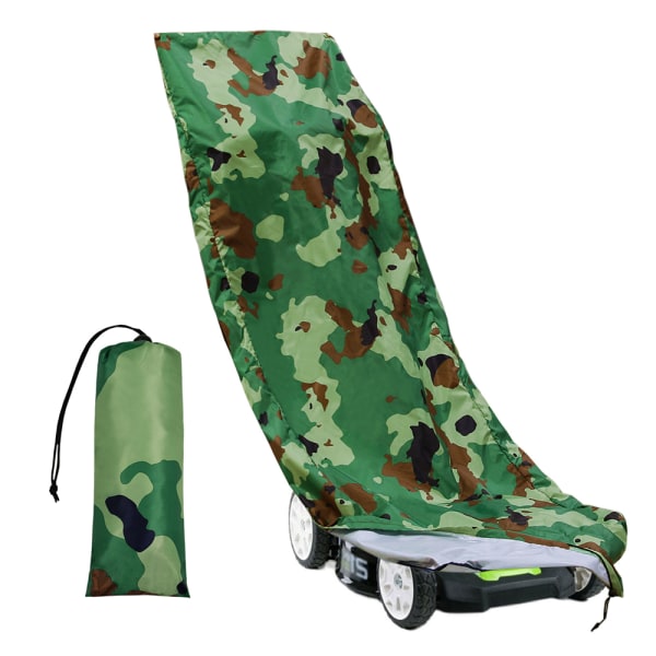 Gräsklipparöverdrag Vattentätt Heavy Duty Skjutgräsklipparöverdrag, UV-skydd Universell passform med dragsko och överdragsförvaringsväska - Kamouflage