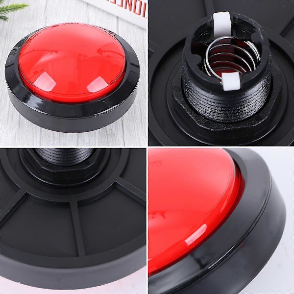 Spil Svar Buzzer Elektronisk Responder Legetøj Digital Responder Store Knapper med Lampe uden Batteri (Rød) Red