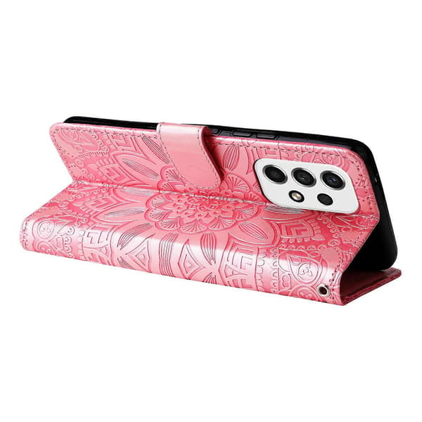 Compatible with Samsung Galaxy A53 5G Sunflower Pattern Magnetic Closure Phone Case PU Leather Stand Flip Wallet Case with Wrist Strap