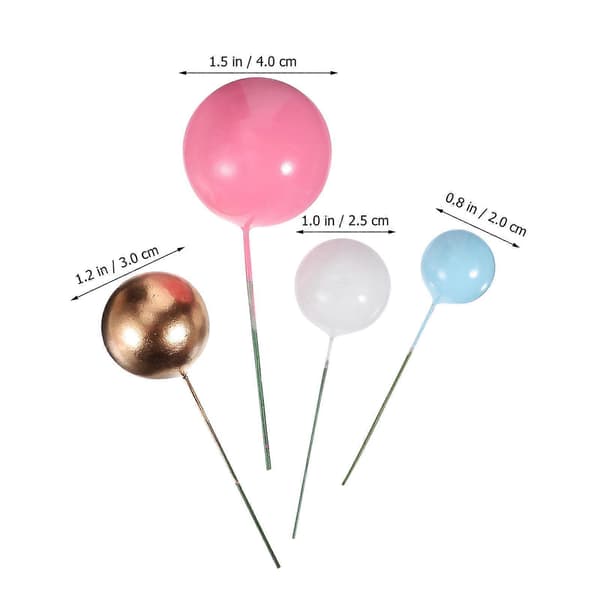 Skumkugleballon kagepynt til gør-det-selv 40 stk. minikagepinde i assorterede farver