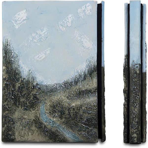 3D Relief Notebook Journal Writing Embossed Notebook Journal Handmade Daily Notepad Antique Travel Diary(7.3\" x 5.1\" (Blå-slot)
