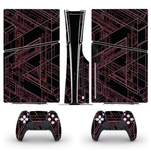 Playstation 5 Slim Ps5 Slim Cool Black Skin Decal Och Controller Stickers Set, Reptålig (Disk) Style05