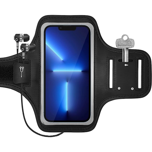 Treeniin sopiva puhelimen pidike käsivarteen, yhteensopiva iPhone 14 Plus-, 13 Pro-, 12 Pro Max-, Samsung Galaxy S23 Ultra-, S22 Plus- ja Note20 Ultra -puhelimien kanssa