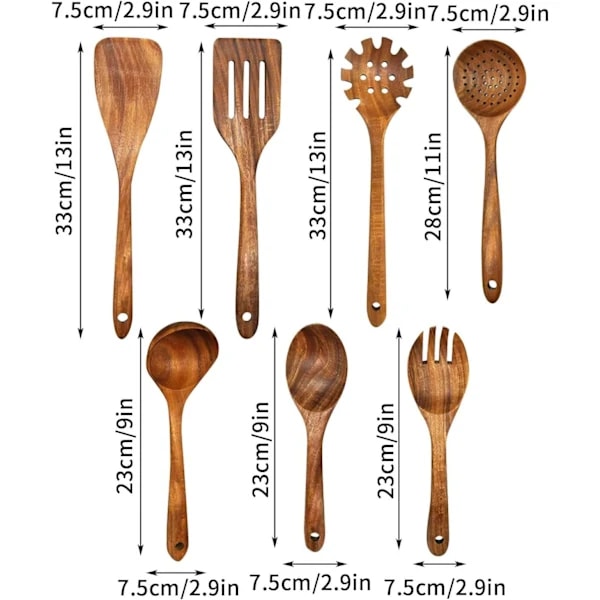 Köksset med matlagningsredskap - Träredskap för matlagning 7-piece set