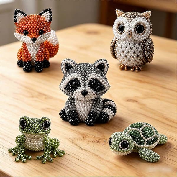 DIY 3D eläinhelmityssarja - Käsintehty helmityösetti aikuisille ja nuorille