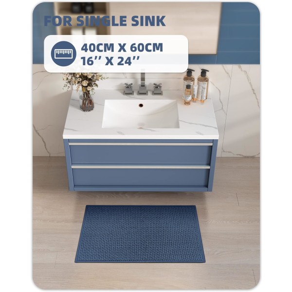 16\"x24\" Chenille Badrumsmattor - Färg G Tunna Badrumsmattor Passar Under Dörr - Absorberande, Platt, Halkfri, Mjuk, Maskintvättbar