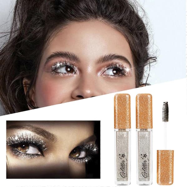 Diamantglimmer Mascara Vandfast Glimmerfinish til Vipper og Bryn, Perfekt til Festmakeup