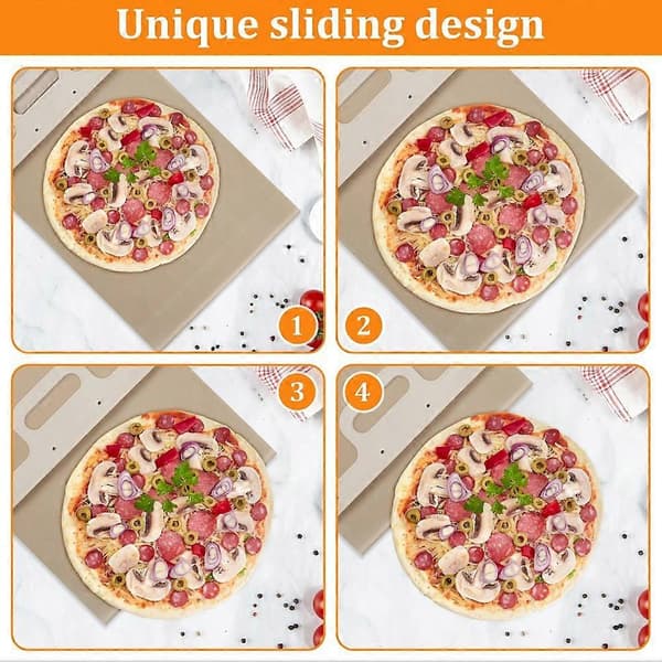 Non-Stick Pizzaspade, Glidande Pizzaspade med Degbricka, Glidplatta för Hemmakök Ugn Bakning