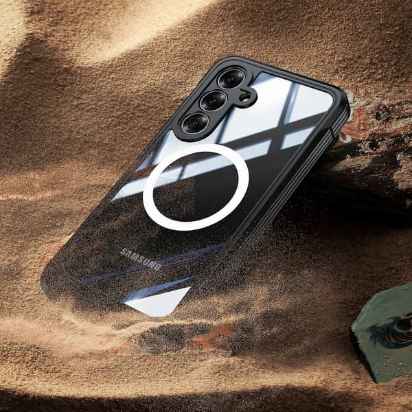 9H Glass Shockproof Mobile Case Compatible with Samsung Galaxy S25 FE with Magnetic Wireless Charging