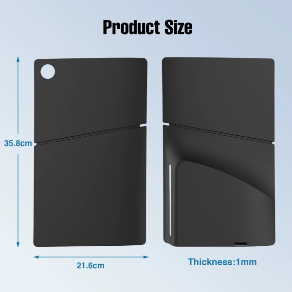 Svart färg, PS5 Slim host silikon skyddsfodral PS5 slim host damm och reptålig silikon sleeve PS5 slim tillbehör Black