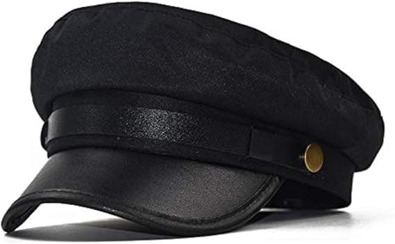 Unisex kjørehette, klassisk retrohette, damehatt, teaterhette, beret – svart