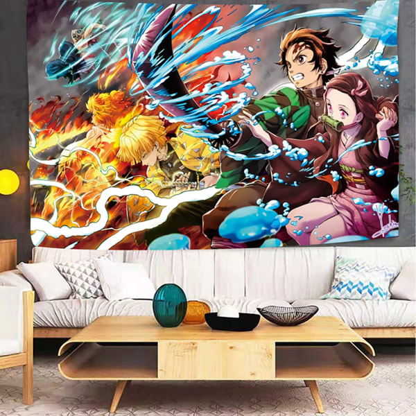 Anime Demon Poster-Anime Gobestry-Anime Poster Decoration-Anime Gobestry Rolling Scroll, Kan användas för födelsedagsfest Dekoration Gobeläng 60x80 tum