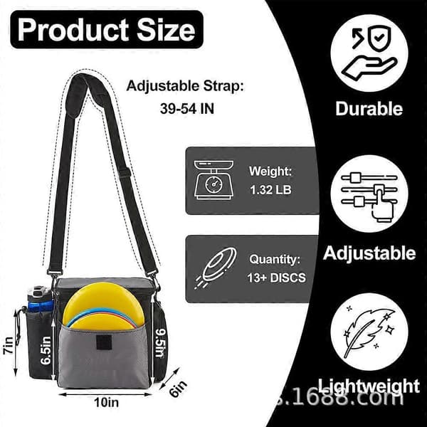 Disc Golf Bag för 13+ diskar, Vattenflaskhållare