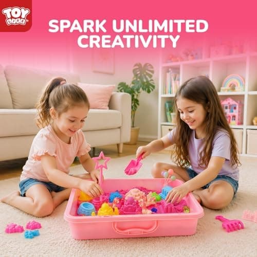 TOY Life Enhörningssensorisk låda, magisk sandlekssats för flickor, ålder 3+