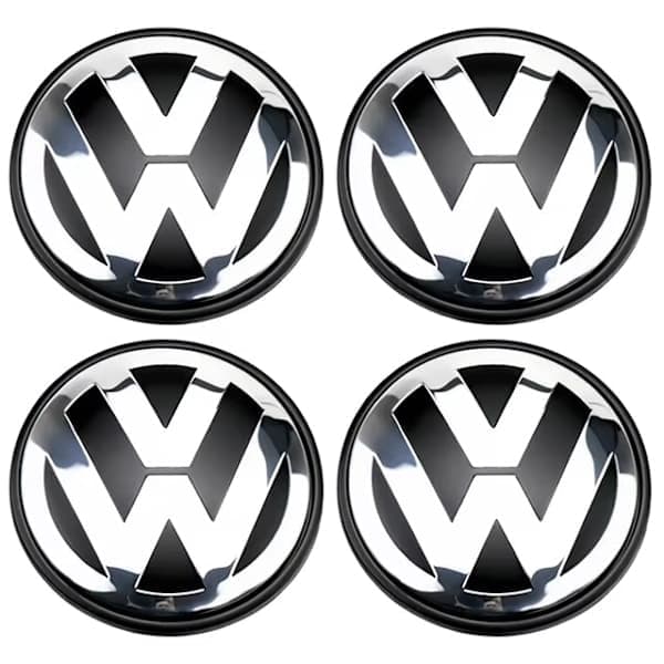 4-pak Volkswagen Navkapsler - Hjulnavsemblem 56mm Sølv Sølv