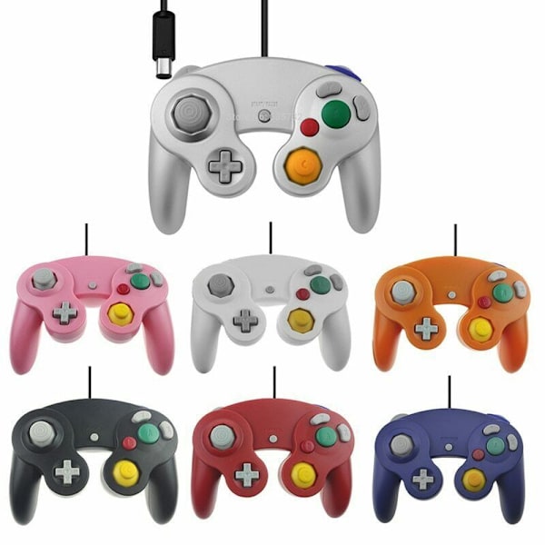 Gamecube Gamepad, 2-pack klassisk gamepad med vibrationsjoystick Orange