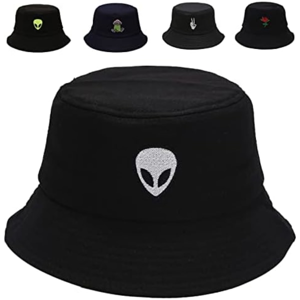 Bomulds Bucket Hat til kvinder og mænd, sommerrejse solstrand Bucket Hat, unisex udendørs fiskerhat