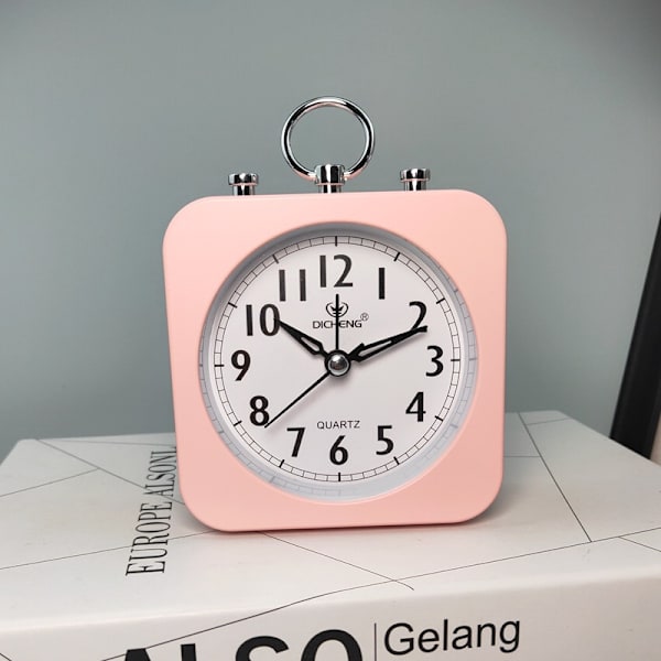 Larmklocka Tyst Larmklocka Icke Tickande Däckklocka med Söt Design för Klassisk Styling Larmklocka Kan Hängas Klockor för Sängkanten