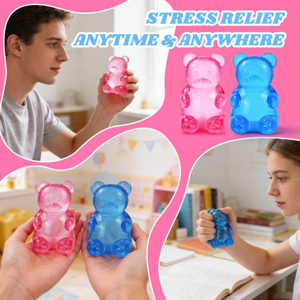 2 stk Bjørn Squishy, Stress Bjørn Taba Squishy Legetøj, Squishy Stressbolde Lindrende Klemmelegetøj, Sensorisk Fidget Legetøj til Børn Voksne, Al