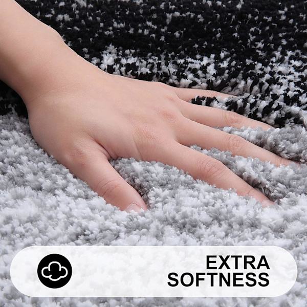 Luksuriøs Badeværelsesmåtte 24x16, Ekstra Blød og Absorberende Mikrofiber Bademåtte, Skridsikker Plysset Shaggy Badetæppe