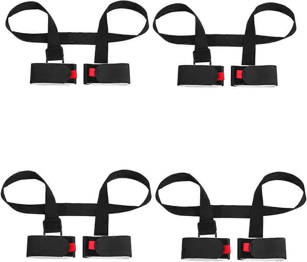 4-pack Adjustable Ski and Pole Carrier Straps, Ski Shoulder Straps with Padded Fastener